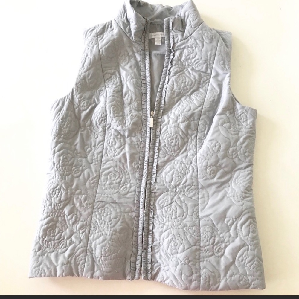 Quilted Gray Charter Club Vest Medium
